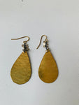 Hammered Tear Drop Pierced Earrings