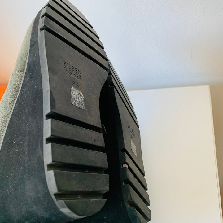 Eileen Fisher Grey Suede Tinker Wedge Bootie Size 9.5