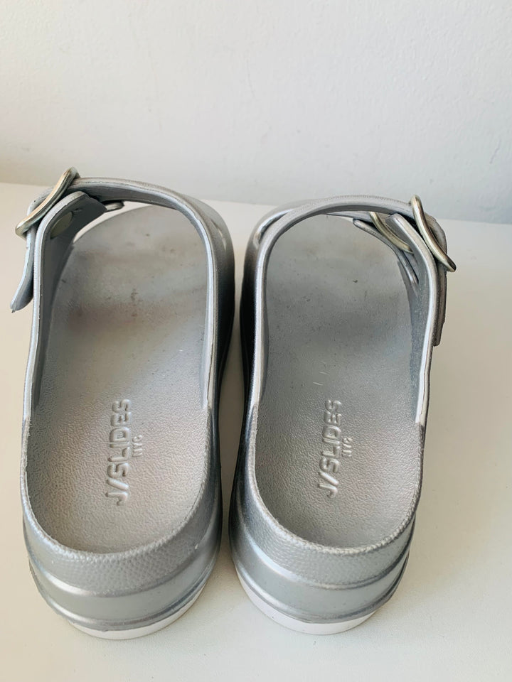 J/Slides Silver Metallic Sandal