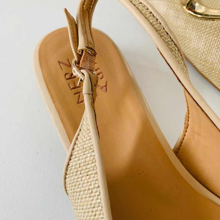 Naturalizer Woven Tan Flat Slingback Size 10 New