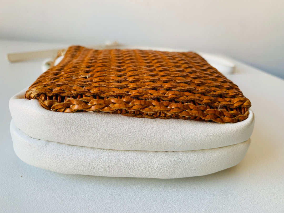 Mili & Lili White and Brown Woven Crossbody