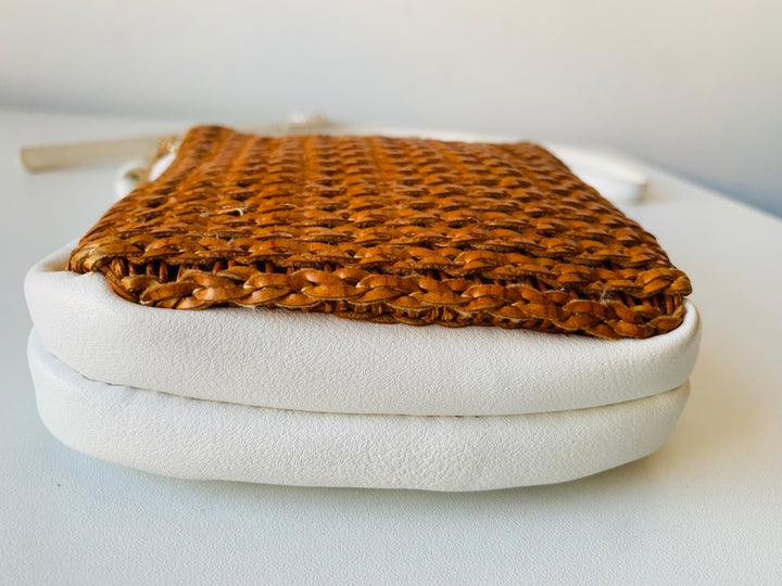 Mili & Lili White and Brown Woven Crossbody