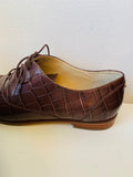 Cole Haan Grand Series Classic Brown Leather Lace Up Croc Embossed Women’s Oxford Shoes Size 9