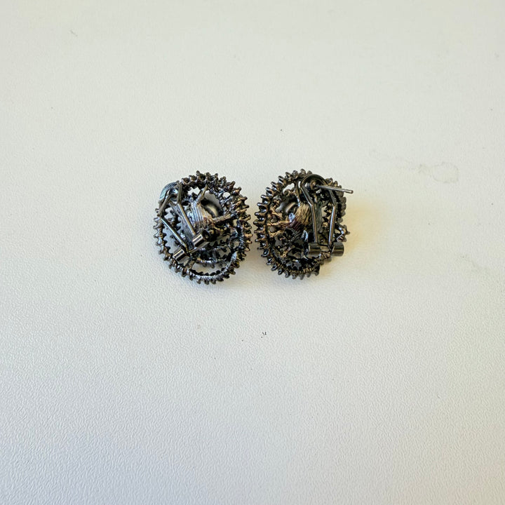 Grey Pearl Pierced Earrings