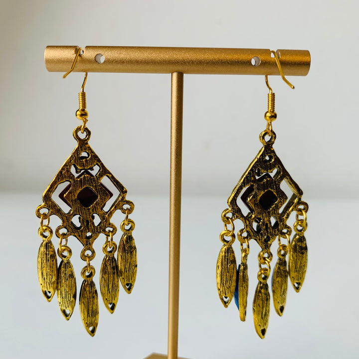 Multi Color Drop Pierced Earrings