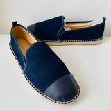 Talbots Indigo Blue Izzy Toe Cap Suede Espadrille Size 8.5 New In Box