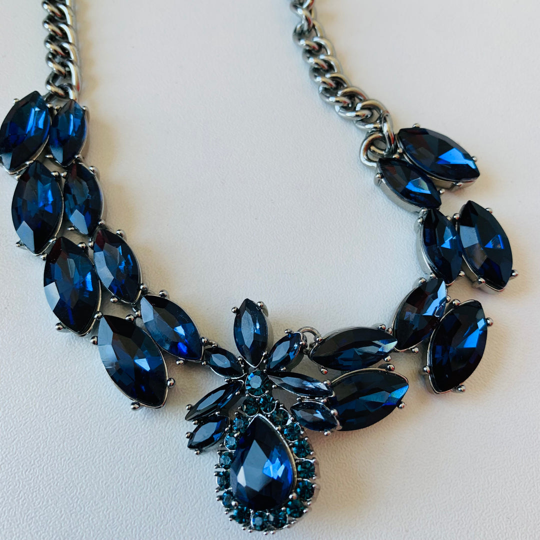Kate Spade Blue/Silvertone Statement Necklace
