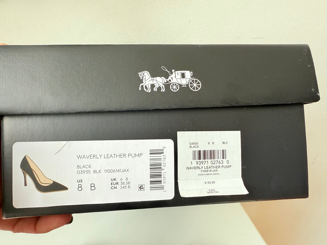 Coach Waverly Pump In Black Leather Size 8