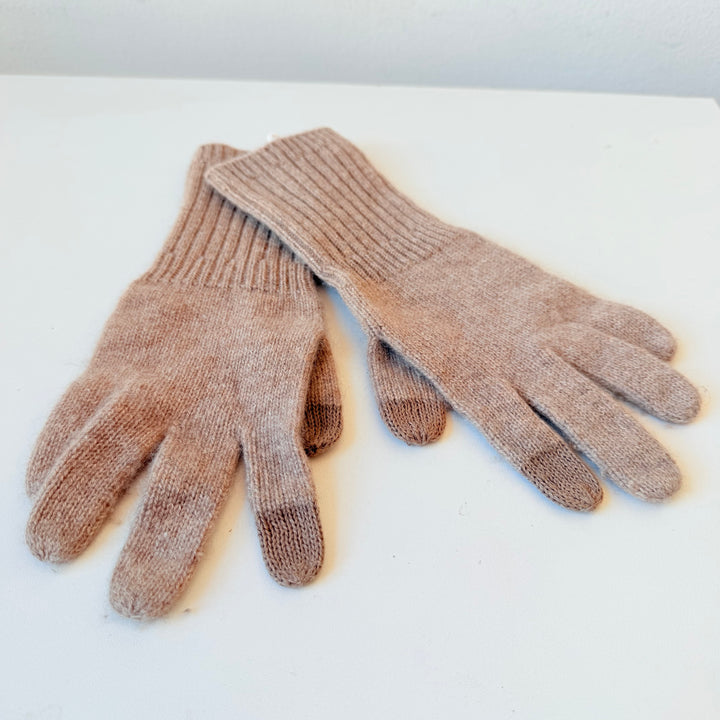 Nordstrom Cashmere / Recycled Cashmere Gloves in Oatmeal & Brown
