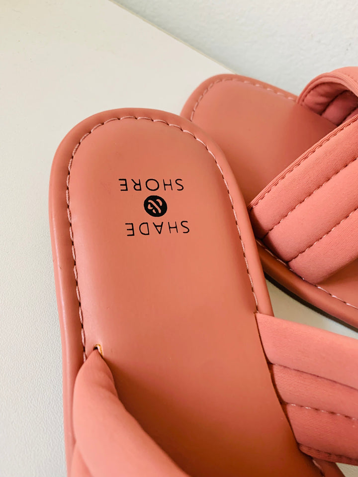 Shade & Shore Slip on Peach Vegan Sandals Size 7