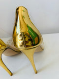 JFS Gold Rivet Embellished Leatherette Stiletto Pump Size 8