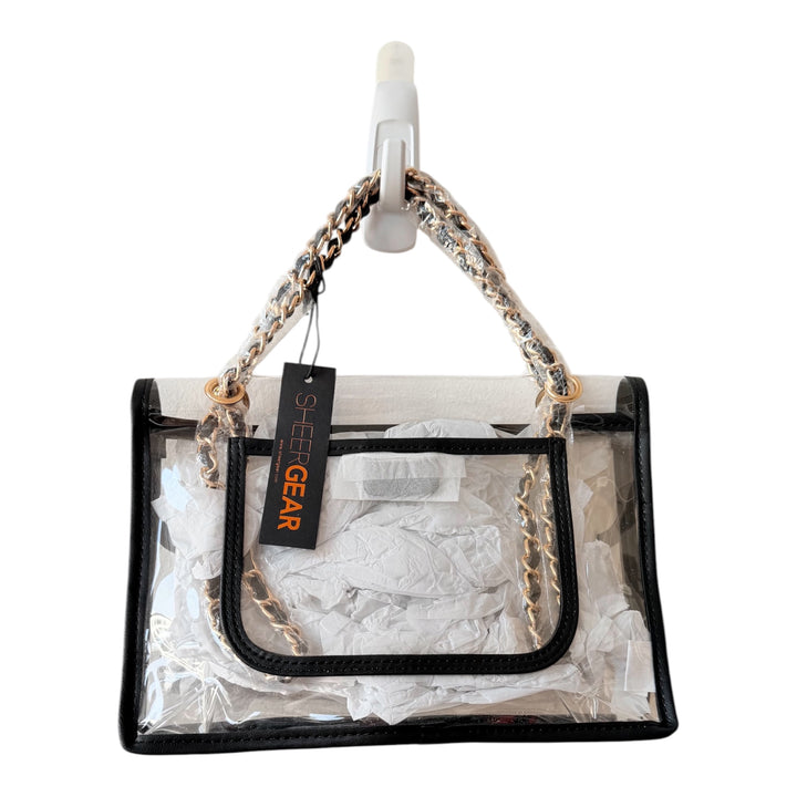 Shear Gear Pastic Black & Gold Chain NWT Handbag