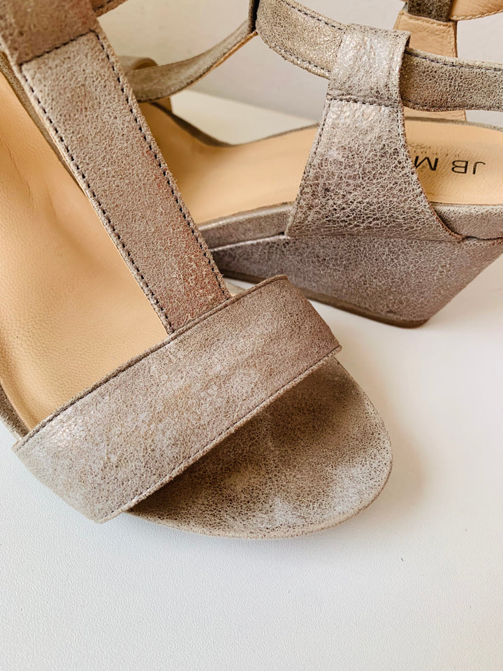 J.B. Martin Narnia Summer Bronze Metallic Suede Sandals Size 37