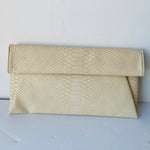 Urban Expressions Cream Vegan Faux Snakeskin Envelope Clutch/Crossbody Handbag NWT