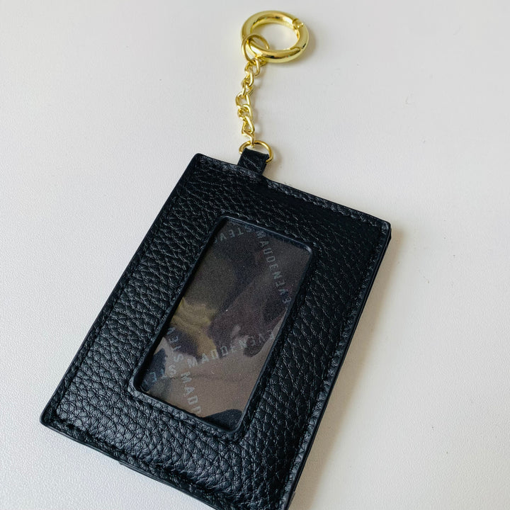 Steve Madden Black Leather Mini Chain Wallet