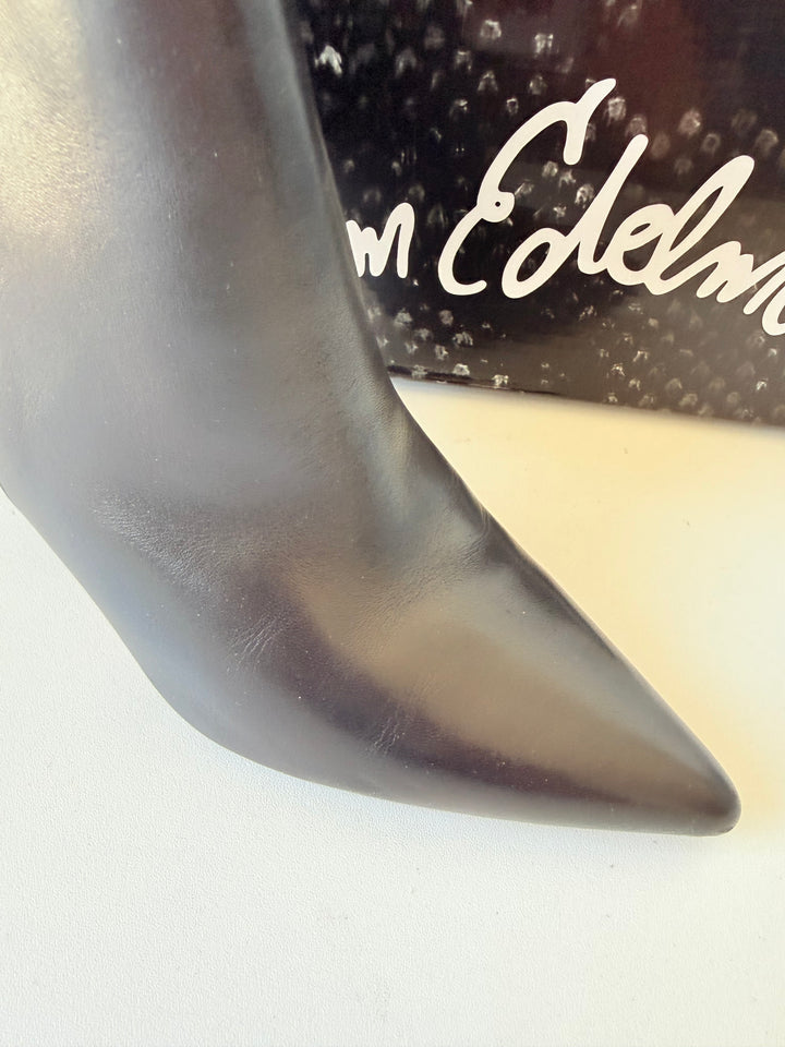 Sam Edelman Rita Black Leather Pointed Toe Bootie Size 6.5 New