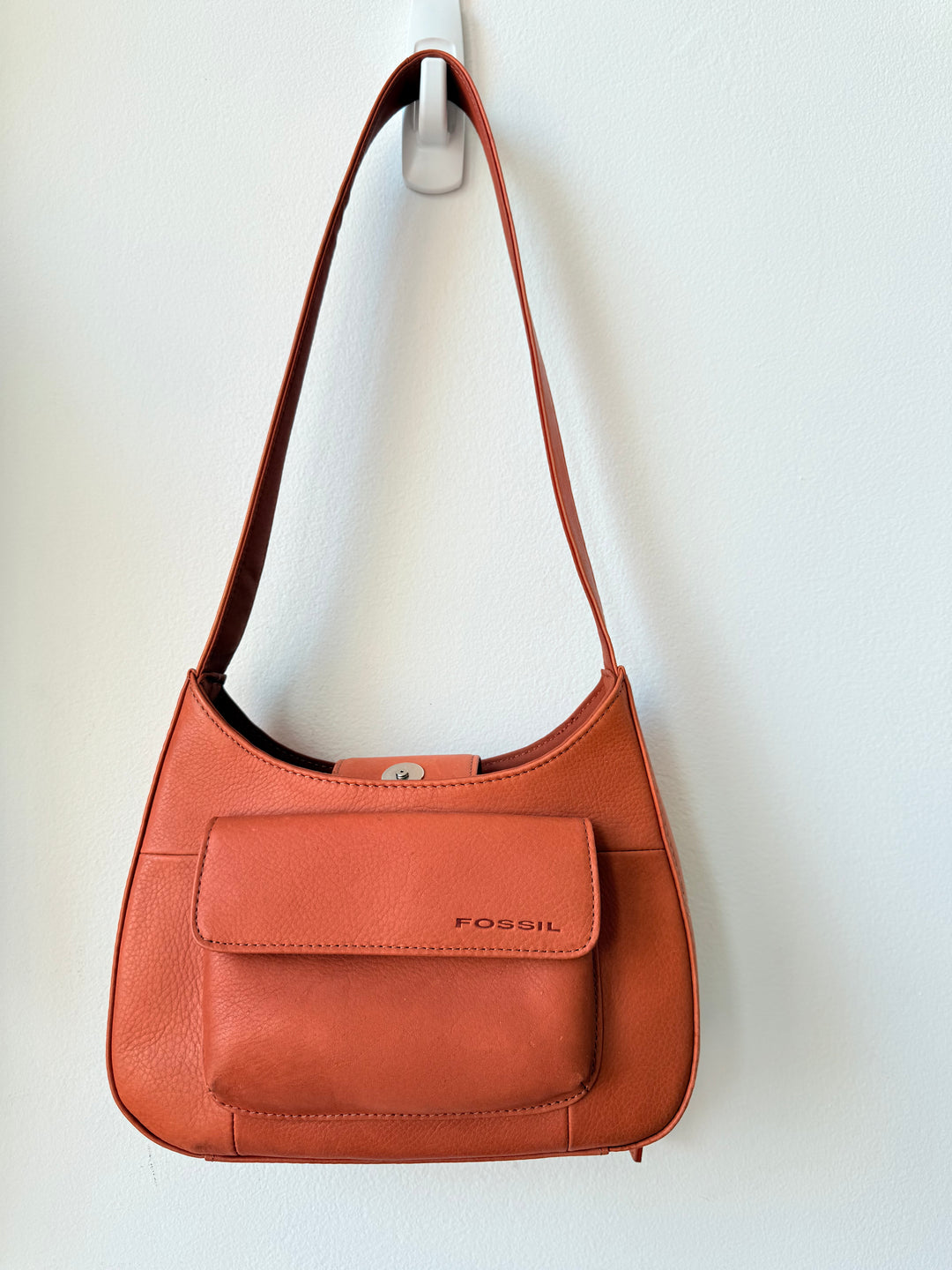 Vintage Fossil Brown Leather Handbag