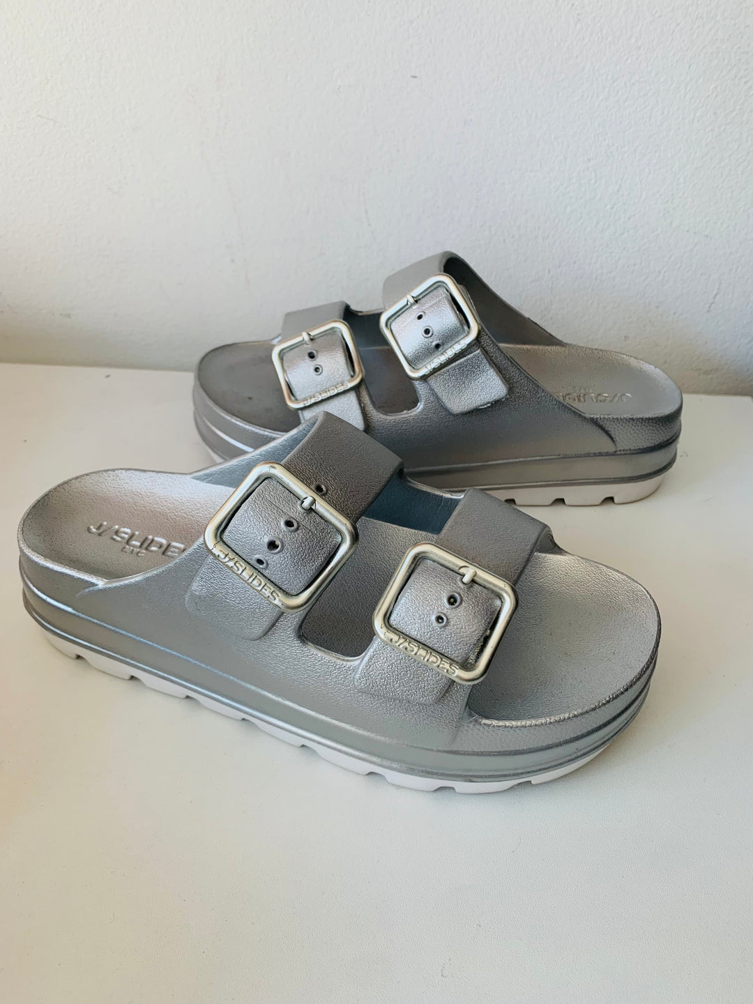 J/Slides Silver Metallic Sandal