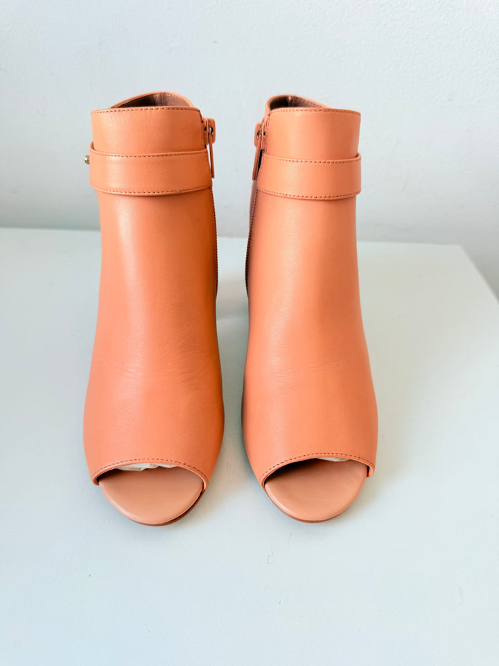 Firth Leather Light Peach Peep Toe Bootie The Shay Model Size 6.5