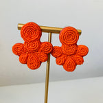 J. Crew Beaded Flutter Earrings in Orange