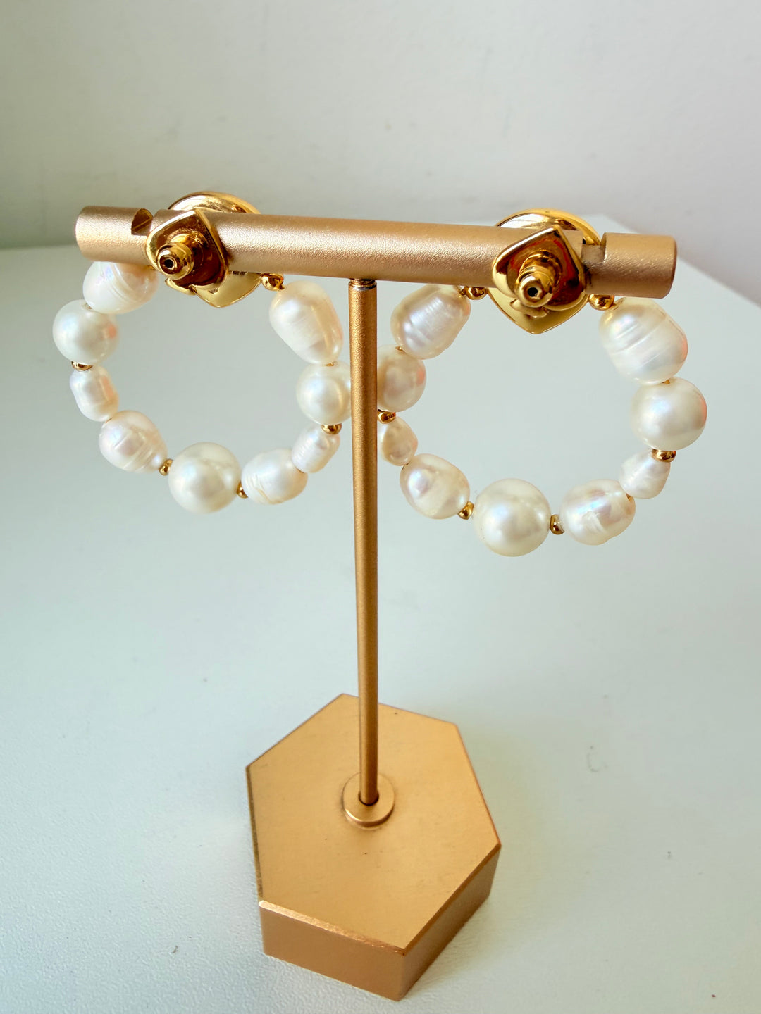 Kate Spade Semi Precious Faux Pearl Door Knocker Earrings In Green