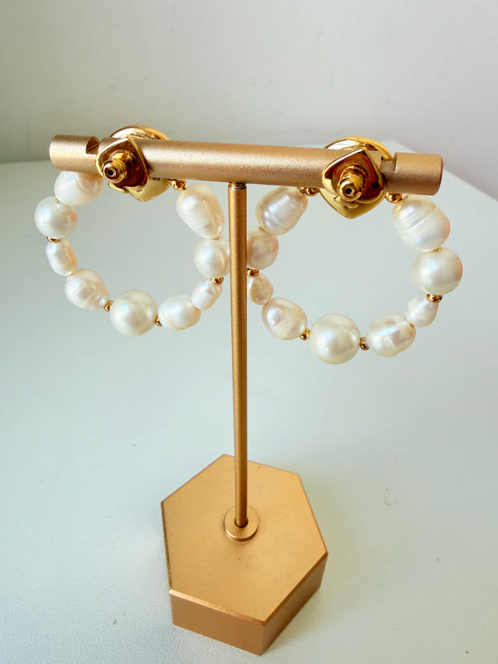 Kate Spade Semi Precious Faux Pearl Door Knocker Earrings In Green