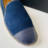 Talbots Indigo Blue Izzy Toe Cap Suede Espadrille Size 8.5 New In Box