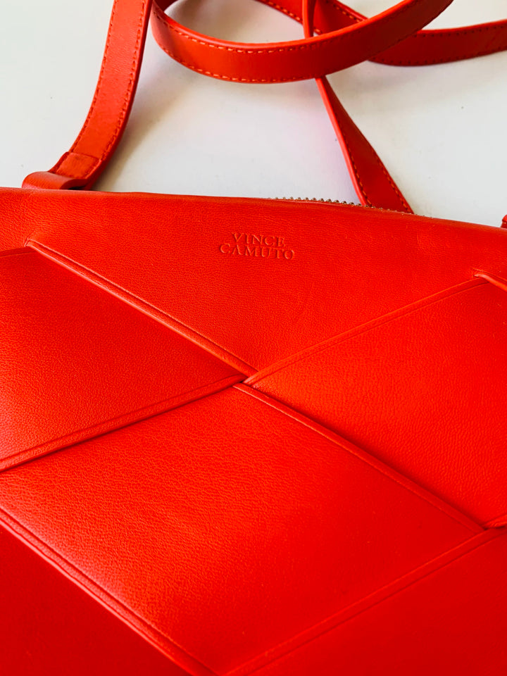 Vince Camuto Orange Woven Wristlet Crossbody Handbag