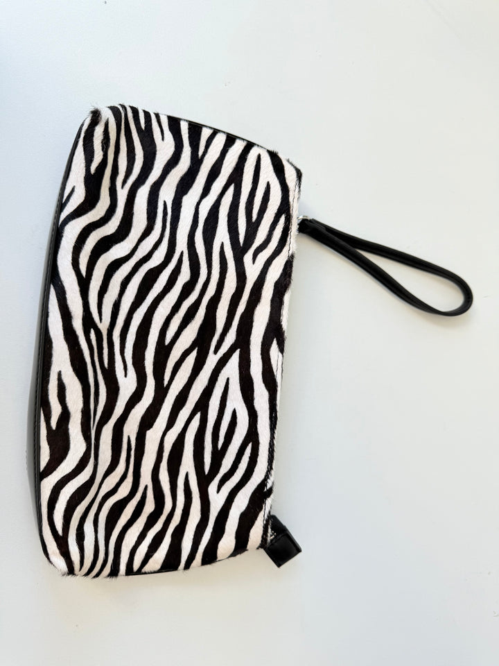 White House Black Market Zebra Clutch/Wristlet Handbag