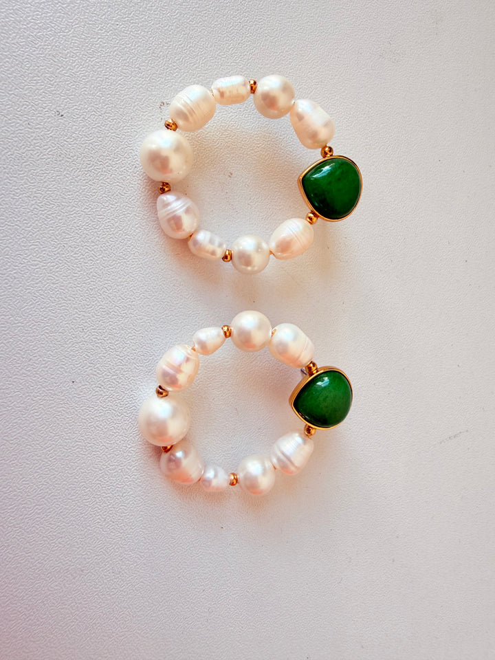 Kate Spade Semi Precious Faux Pearl Door Knocker Earrings In Green