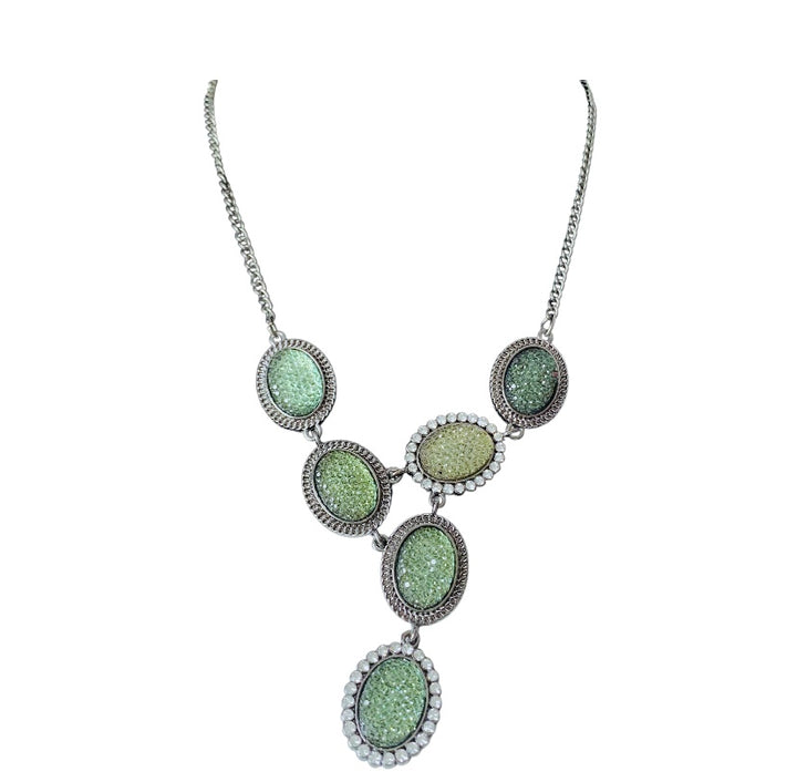 Green Crystal Statement Necklace
