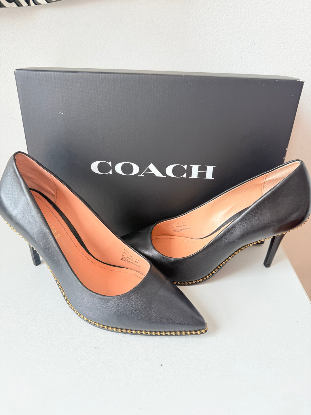 Coach Waverly Pump In Black Leather Size 8