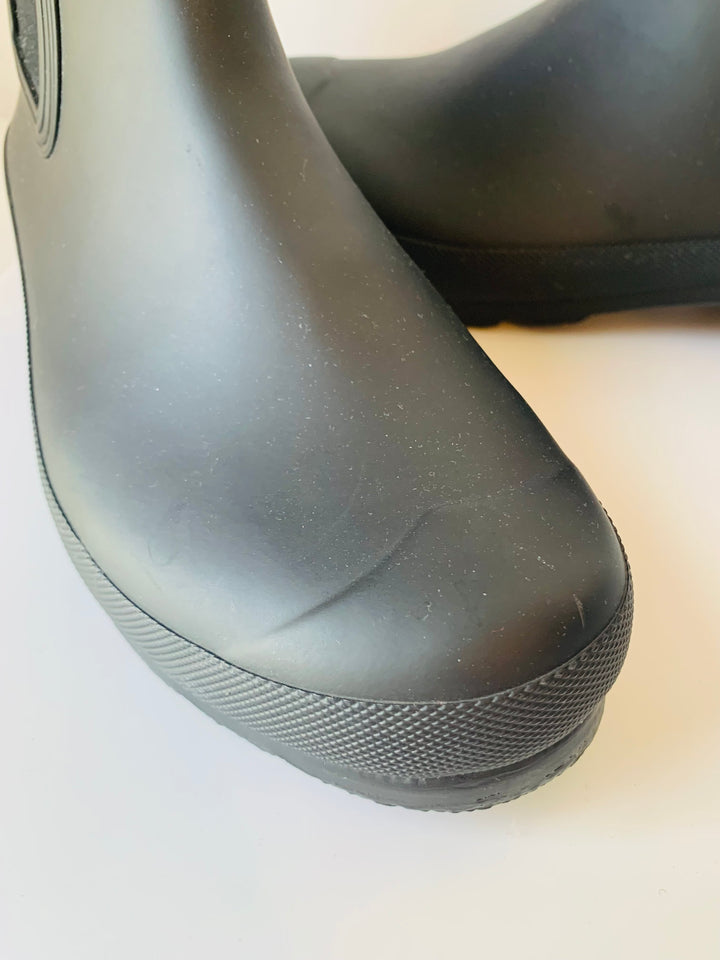 Hunter Black Rubber Waterproof Ankle Boots Size 8