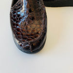 Flexx Studio Brown/Burgundy Patent Embossed Slip on Loafers Size 6.5