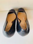 Vince Camuto Blue Faux Snakeskin Leather Peep Toe Pump/ Heels Women’s Size 7.5