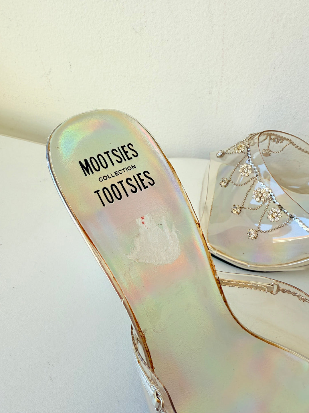 Mootsie Tootsie Moadrey Clear Slip on Heeled Mules Size 10