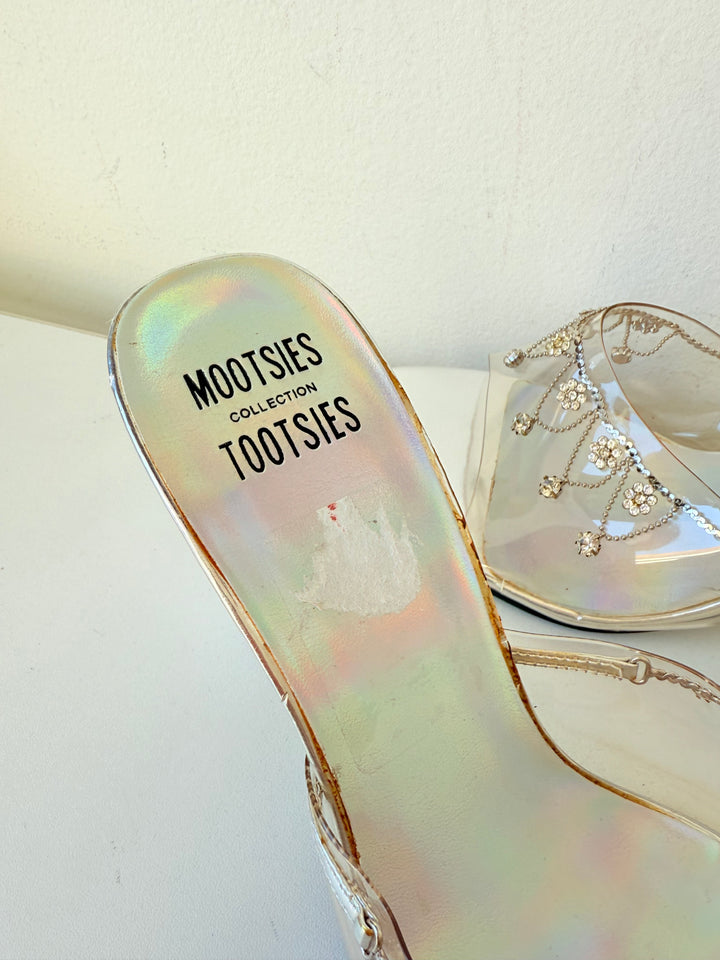 Mootsie Tootsie Moadrey Clear Slip on Heeled Mules Size 10