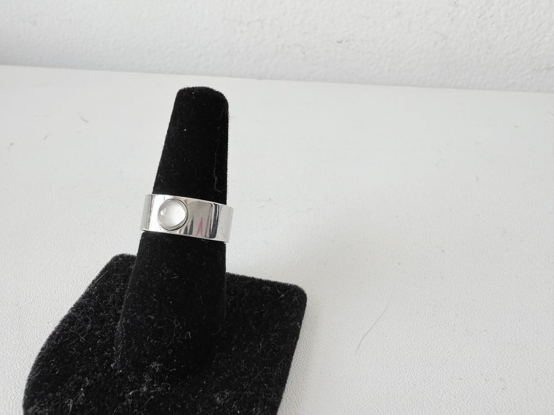 Lalique Sterling 925 Moonstone Ring Size 6.25 Authentic