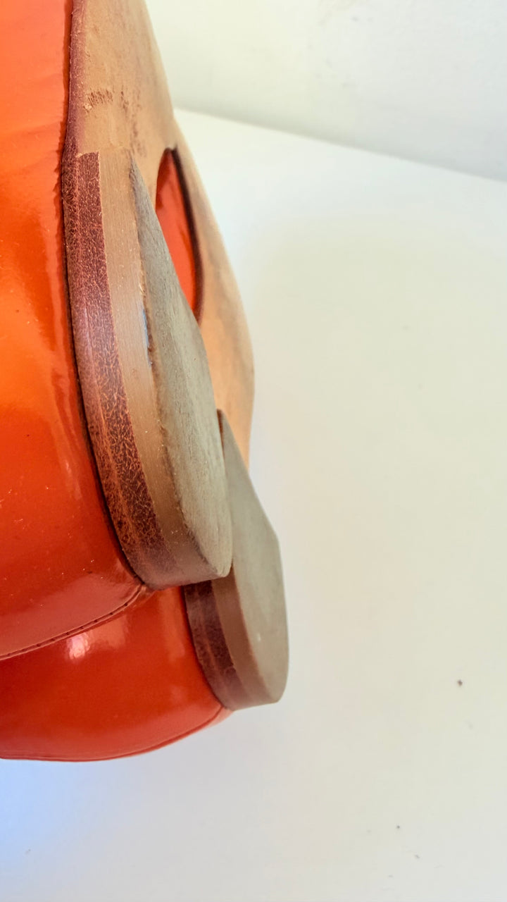 Manolo Blahnik Tere Patent Orange Flats Size 37