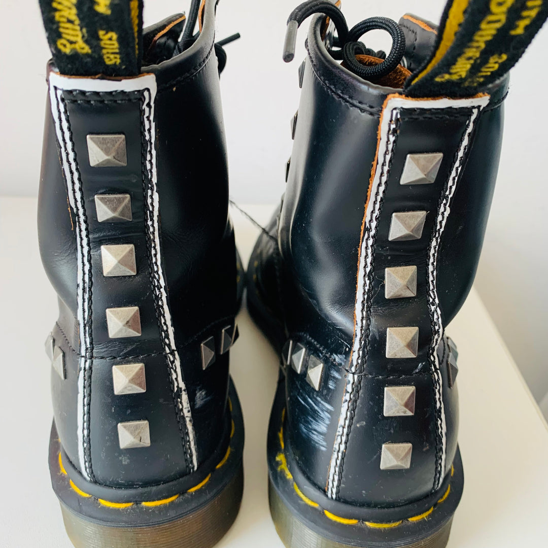 Doc Martens Black Dtudded 1460 Lace Up Boots Size 7 Women’s