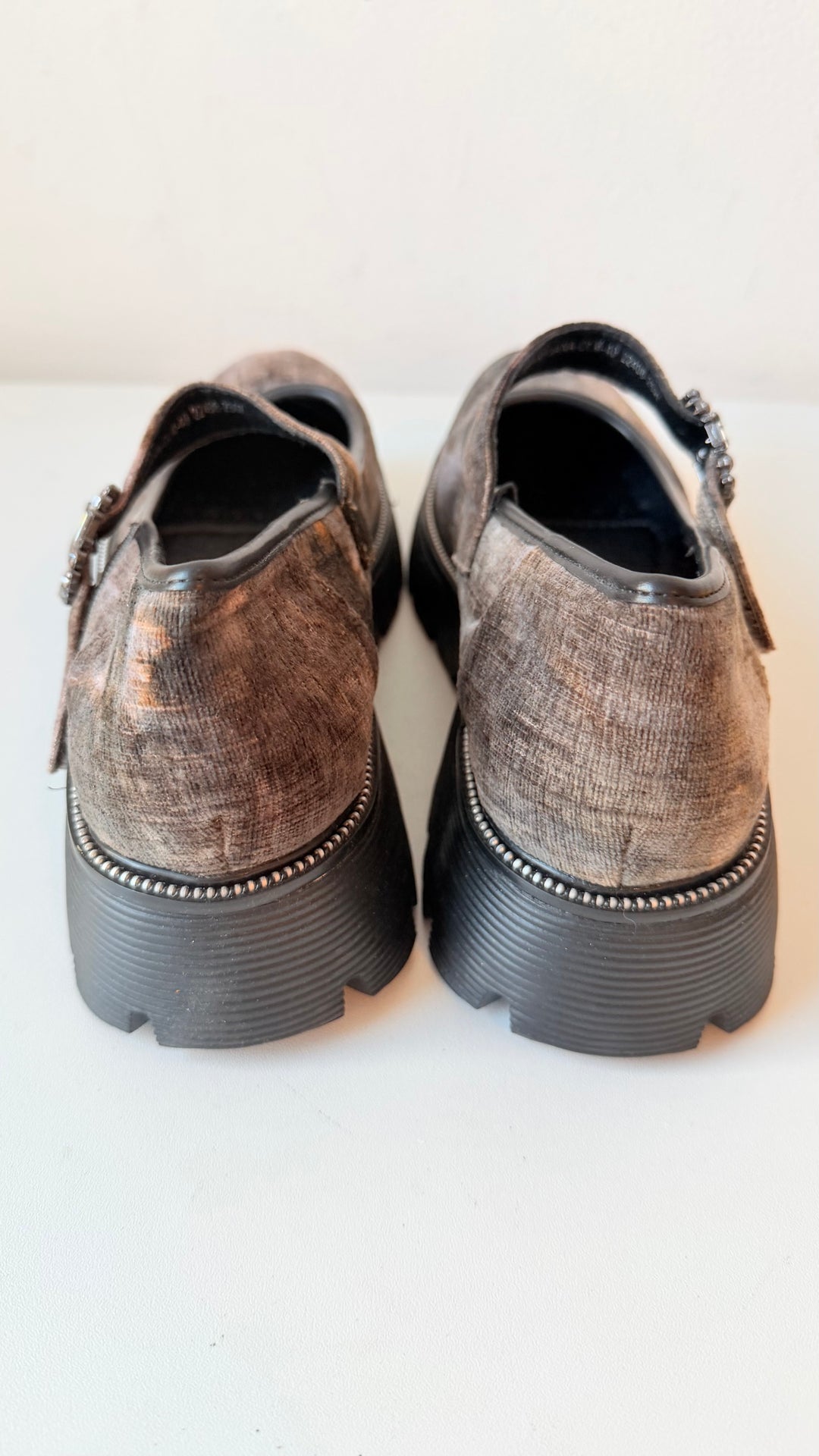 Patrizia By Spring Step Maryjana  Platform Shoes In Olive Multicolor Size 40