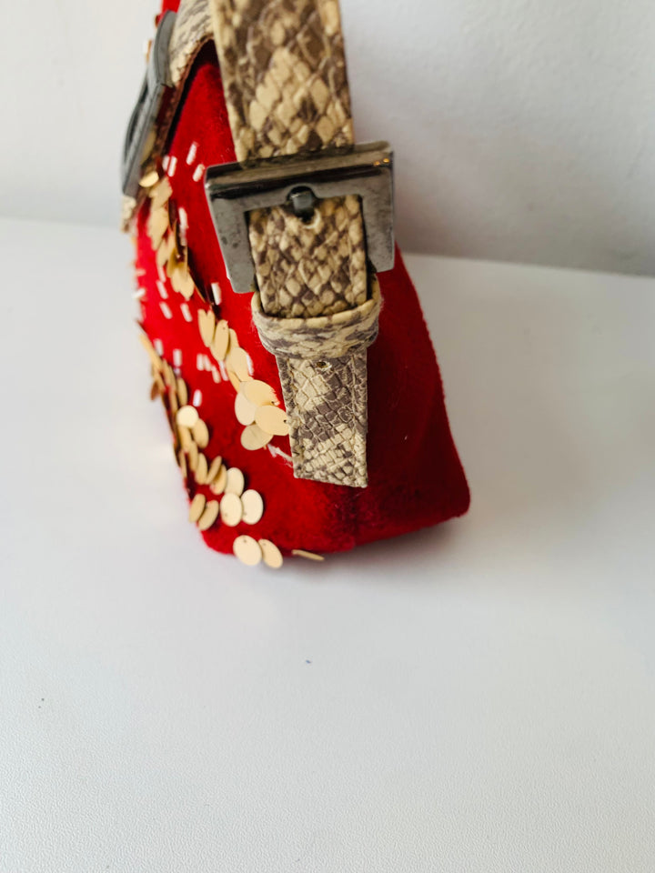 XOXO Red Velvet Sequin Hanbag