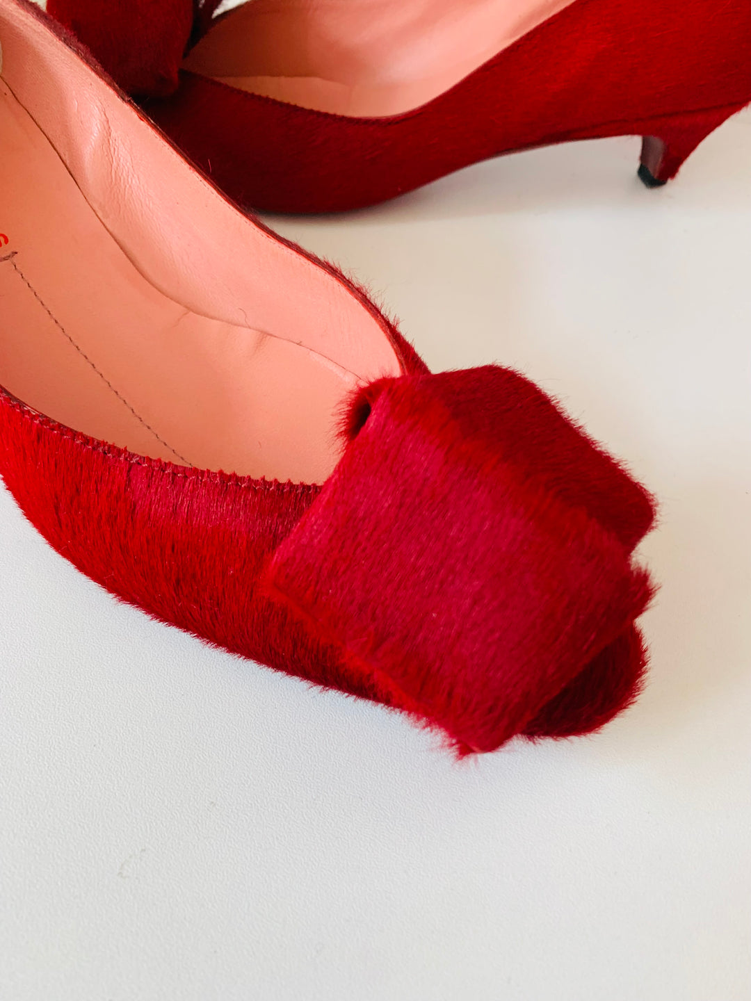 Eileen Sheilds Red Suede Kitten Heels Size 37.5