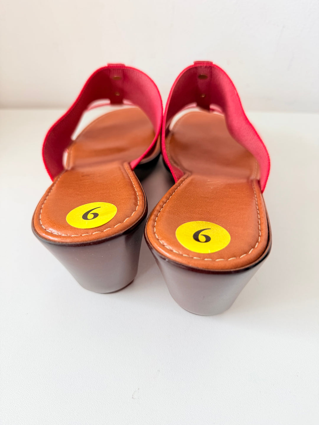 Italian Shoemaker Red Wedge Sandals Size 9