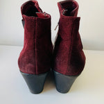 Naturalizer Laila Bordo Burgundy Suede Wedge Boot Size 10