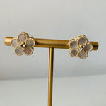 Gold Tone Flower Post Earrings