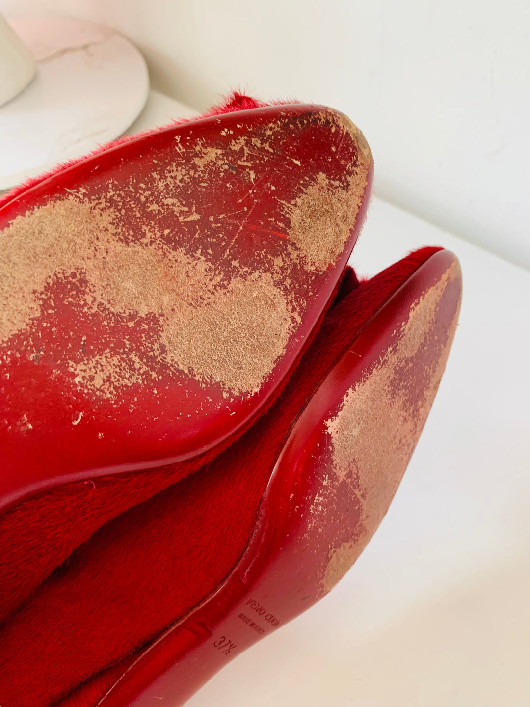 Eileen Sheilds Red Suede Kitten Heels Size 37.5
