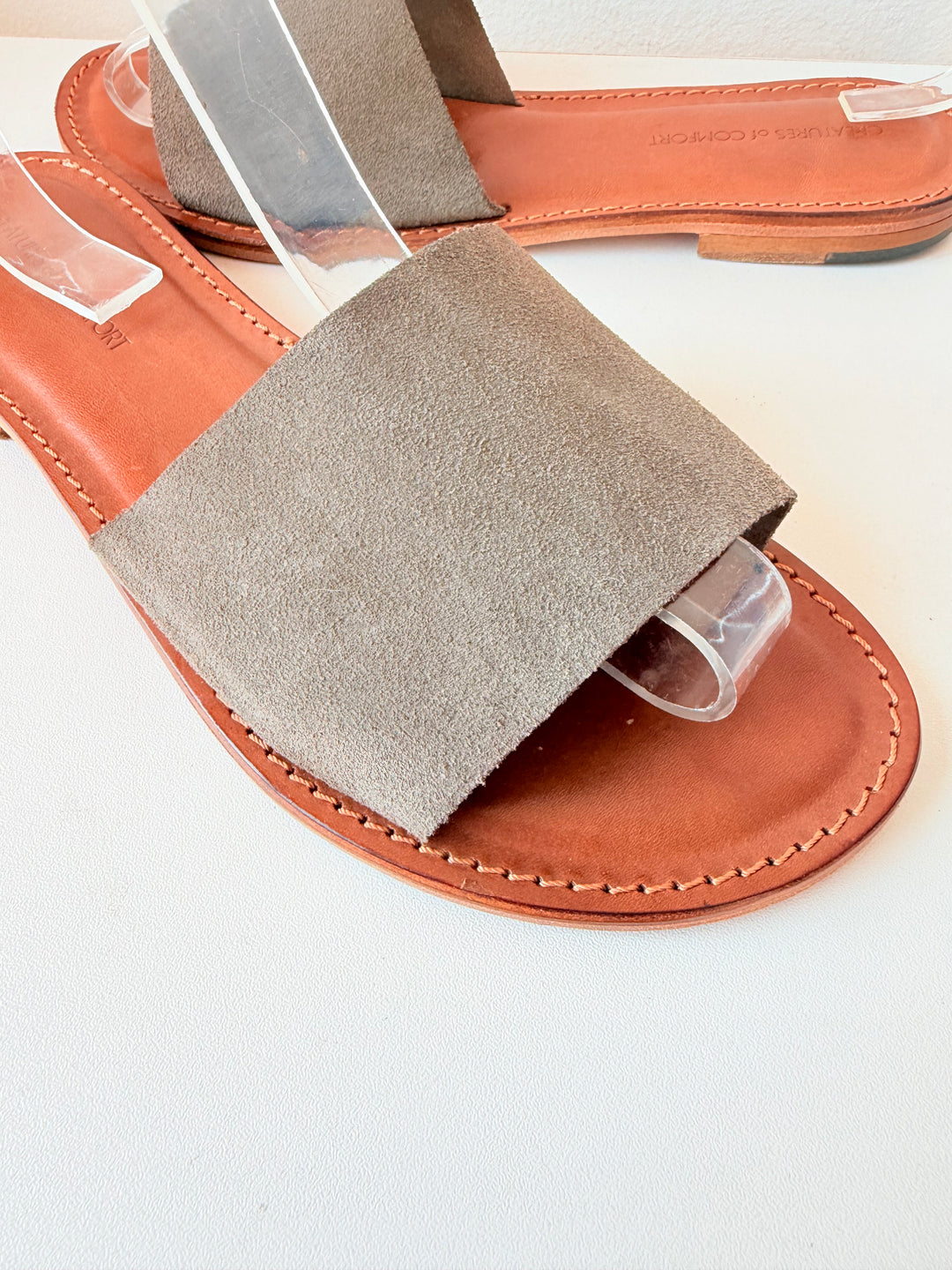 Creatures Of Comfort Brown/Grey Suede Slides Size 40