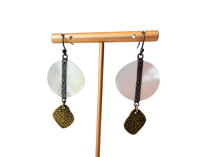 Silpada Natural Glow Mixed Metal Pierced Earrings - Retired/Rare