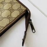 Authentic 1980’s Gucci Coated Canvas Clutch/Accessory Pouch in Brown